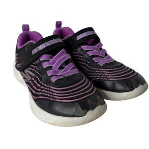 Skechers Girls Sneakers Size 2 Purple Black Velcro